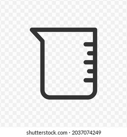 Ilustración vectorial del icono de la taza de medida en color oscuro y fondo transparente (png).