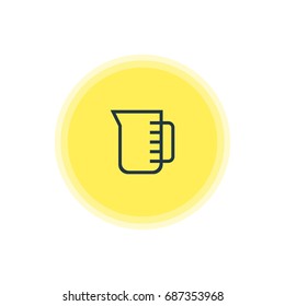 Vector Illustration Of Measuring Cup Icon. Beautiful Kitchenware Element Also Can Be Used As Carafe Element.