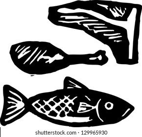 Vector illustration of meat