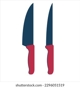 Cuchillos de corte de carne de la ilustración del vector