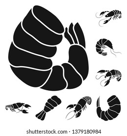 Vector illustration of meat and delicacy logo. Set of meat and crab vector icon for stock.