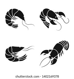 Vector illustration of meat and delicacy logo. Set of meat and crab stock vector illustration.