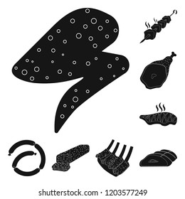 Vector illustration of meat and ham icon. Collection of meat and cooking stock vector illustration.