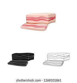 Vector illustration of meat and ham icon. Set of meat and cooking vector icon for stock.