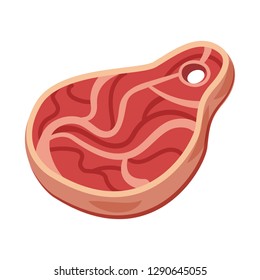 Vector illustration of meat and ham icon. Set of meat and cooking stock vector illustration.