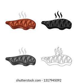 Vector illustration of meat and ham icon. Collection of meat and cooking stock vector illustration.