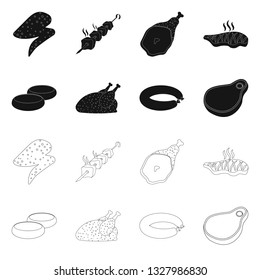 Vector illustration of meat and ham icon. Collection of meat and cooking stock vector illustration.