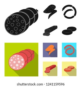 Vector illustration of meat and ham logo. Collection of meat and cooking vector icon for stock.