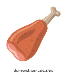 Vector illustration of meat and ham logo. Collection of meat and cooking stock symbol for web.