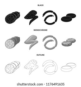 Vector illustration of meat and ham sign. Collection of meat and cooking stock vector illustration.