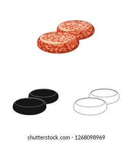 Vector illustration of meat and ham sign. Set of meat and cooking vector icon for stock.