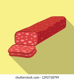 Vector illustration of meat and ham sign. Set of meat and cooking stock symbol for web.
