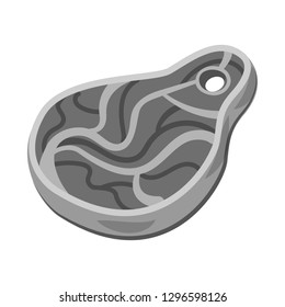 Vector illustration of meat and ham symbol. Collection of meat and cooking vector icon for stock.