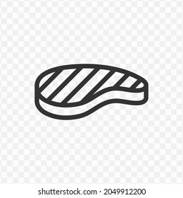 Vector illustration of meat icon in dark color and transparent background(png).