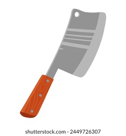 A vector illustration of a meat kitchen knife, emphasizing its versatility for precise cutting of products. Perfect for cooking projects, cooking tutorials, or kitchen accessories ads. Isolated