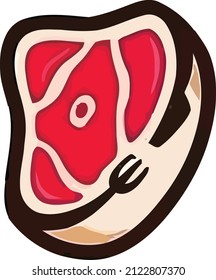 Ilustración vectorial del logotipo de la carne para tiendas de carne