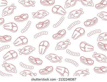 Vector illustration meat pattern design