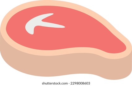 Vector illustration of a meat steak. High fiber food. Pork or beef.