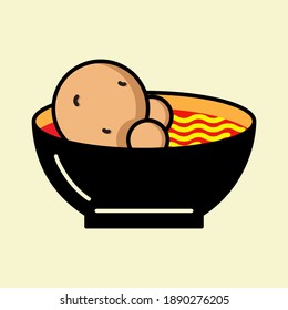 Vector illustration of meatball. suitable for food products and restaurant menus.