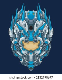 
Vector illustration mecha head, perfect for design