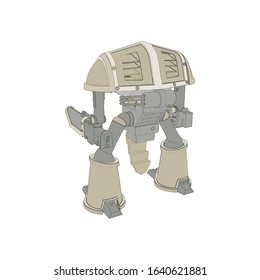 Vector illustration. Mecha in isolated background. For t-shirt design, poster, sticker.