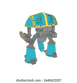 Vector illustration. Mecha in isolated background. For t-shirt design, poster, sticker.