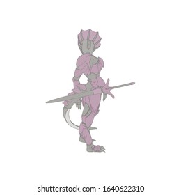 Vector illustration. Mecha in isolated background. For t-shirt design, poster, sticker.