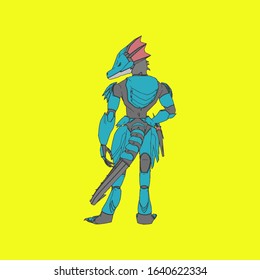 Vector illustration. Mecha in isolated background. For t-shirt design, poster, sticker.