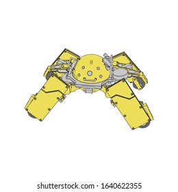 Vector illustration. Mecha in isolated background. For t-shirt design, poster, sticker.