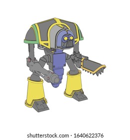 Vector illustration. Mecha in isolated background. For t-shirt design, poster, sticker.