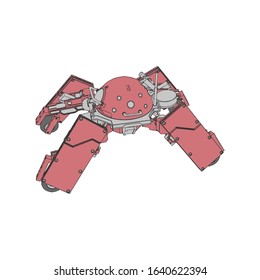 Vector illustration. Mecha in isolated background. For t-shirt design, poster, sticker.