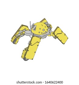 Vector illustration. Mecha in isolated background. For t-shirt design, poster, sticker.
