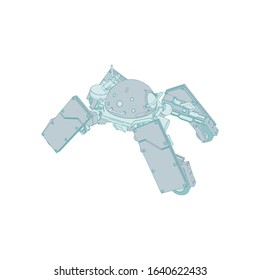 Vector illustration. Mecha in isolated background. For t-shirt design, poster, sticker.