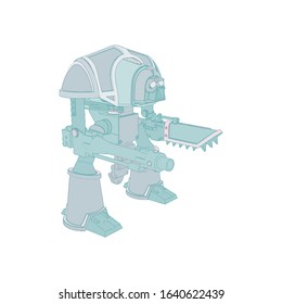 Vector illustration. Mecha in isolated background. For t-shirt design, poster, sticker.