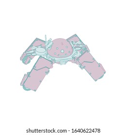 Vector illustration. Mecha in isolated background. For t-shirt design, poster, sticker.