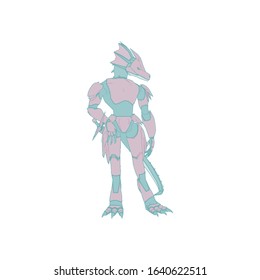 Vector illustration. Mecha in isolated background. For t-shirt design, poster, sticker.