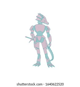 Vector illustration. Mecha in isolated background. For t-shirt design, poster, sticker.