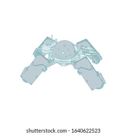 Vector illustration. Mecha in isolated background. For t-shirt design, poster, sticker.