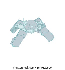Vector illustration. Mecha in isolated background. For t-shirt design, poster, sticker.