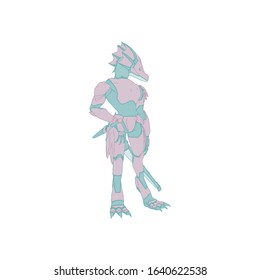 Vector illustration. Mecha in isolated background. For t-shirt design, poster, sticker.