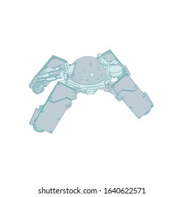 Vector illustration. Mecha in isolated background. For t-shirt design, poster, sticker.