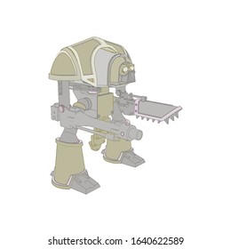 Vector illustration. Mecha in isolated background. For t-shirt design, poster, sticker.
