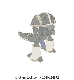 Vector illustration. Mecha in isolated background. For t-shirt design, poster, sticker.