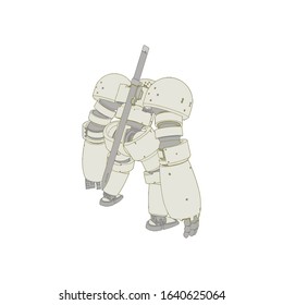 Vector illustration. Mecha in isolated background. For t-shirt design, poster, sticker.
