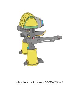 Vector illustration. Mecha in isolated background. For t-shirt design, poster, sticker.