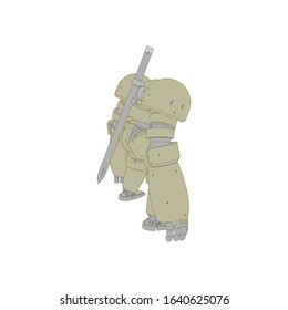 Vector illustration. Mecha in isolated background. For t-shirt design, poster, sticker.
