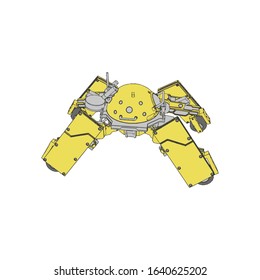 Vector illustration. Mecha in isolated background. For t-shirt design, poster, sticker.