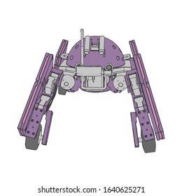 Vector illustration. Mecha in isolated background. For t-shirt design, poster, sticker.