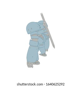 Vector illustration. Mecha in isolated background. For t-shirt design, poster, sticker.