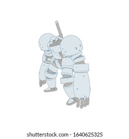Vector illustration. Mecha in isolated background. For t-shirt design, poster, sticker.